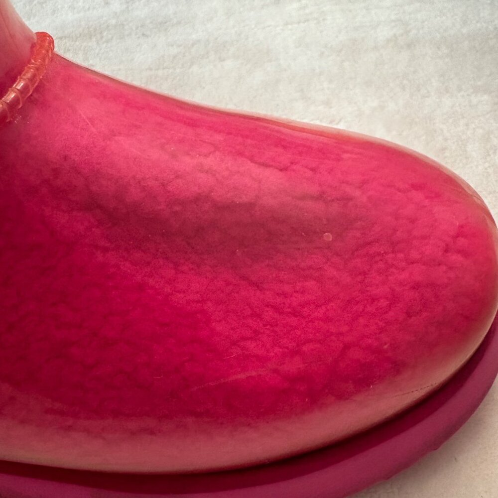 UGG Classic Clear Pink Mini Rain Waterproof Boot Womens Size 6 - Picture 10 of 16